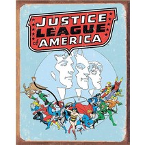 Desperate Enterprises 원더 우먼 - 커버 No.1 주석 사인 향수를 불러일으키는 빈티지 금속 벽 장식 미국산, Justice League Retro