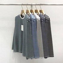 리틀라벨 남녀공용 오버핏 단가라 스트라이프 티셔츠 줄무늬 레이어드긴팔 스프라이트티 가을