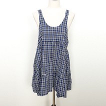 빈티지다온 보세 빈티지 체크무늬 끈원피스