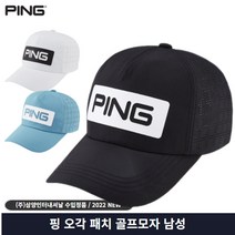 핑 골프캡 남성 5각 패치 타공캡 PING 남자 골프모자, 블루