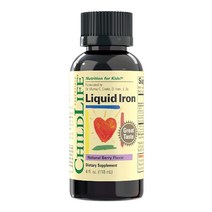 ChildLife 차일드라이프 어린이 액상 철분제 비스글리시네이트 철 킬레이트 천연베리 맛 4 fl oz 118 ml