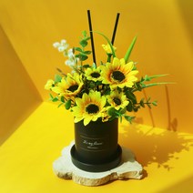 센터피스 디퓨저 개업 승진 축하 선물 돈들어오는 화분 해바라기 블루 장미 실내 방향제, 120ml, 블랙체리
