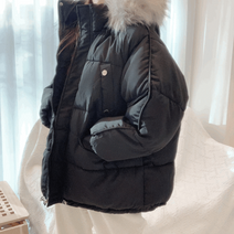 O 라쿤퍼후드패딩
