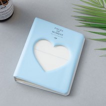 포카홀더 Photocard Holder 3 인치 포토 앨범 러브 하트 스타 컬렉션 스티커 미니 Instax 바인더 카드 용, 01 파란