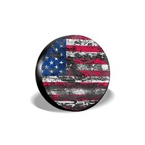 INYANIDI 스페어 타이어 커버 미국 국기 방수 범용 자외선 차단 휠 지프 RV SUV용 14 15 16 17인치, American Flag 1_17 for diamete