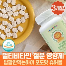 첨가물없는 씹어먹는 멀티비타민 철분 츄어블 맛있는 영양제 헤모글로빈 어린이 필수영양소 밥안먹는아이 A B C D E 엽산 항산화제 나이아신 눈건강 철분제 프리미엄 청소년 성장기