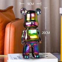쇼파뒤 카페 인테리어 가게오픈 개업 결혼 선물 노호혼 재물복 Bear brick-동상 책상 액세서리 침실 장식 가정 및 장 럭셔리 거실 인형, [07] Bear Height 20CM