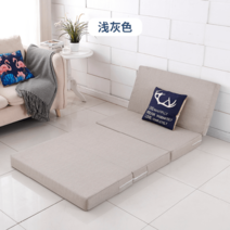 싱글 접이식 매트리스토퍼 단단 3단 수면 바닥 자취 라텍스 침대 1인용, 1.8m*2m(10cm 두께), 서브라이트그레이(색상)