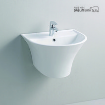 PL-1030/대림바스/바스플랜/반다리세면대/일체형세면기/대림세면기/욕실세면대/화장실세면기/PL1030, 수동, I자트랩 (바닥배수), 선택안함