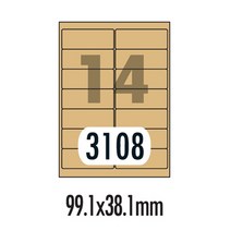 폼텍 크라프트라벨 LK-3108(10매 14칸 99.1x38.1mm), 1, 0