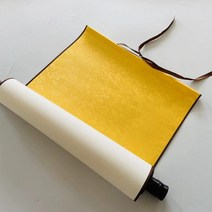 고급 서예족자 화선지 작품용 전통민화 족자만들기 수묵화, 흰종이, 종이부분 67x67cm 전체 67x120cm, 노란색