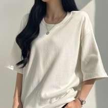 여자 겨울 피치 기모 무지 이너 오버핏 반팔 티셔츠 44-99