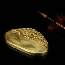 필방 서예 용품 황동 조각 드래곤 패턴 테이블 연구 연삭 잉크 슬래브 플레이트 맞춤형, 긴 린