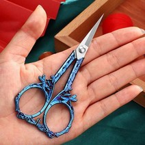 빈티지 작은 가위 스테인레스 스틸 유럽 꽃 패턴 복고풍 바느질 바느질 크로스 스티치 자수 재단사 가위, 15