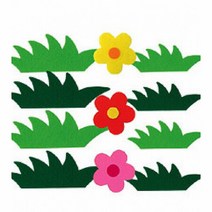 꽃모양 펠트소품 풀 잔디 (교실 학급 환경 미화 게시판 꾸미기), 상세페이지 참조, 상세페이지 참조
