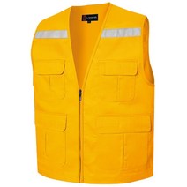 랜더스 주머니많은 반사 브이넥조끼 옐로우 운동회 단체조끼 작업용 낚시 산악회 단체근무복 봉사활동 마트