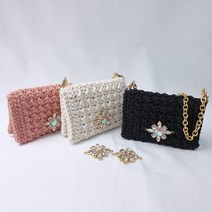 DIY 코바늘 팬던트 블링 카드지갑 패키지 뜨개가방만들기 뜨개질, 8.버건디