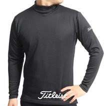 타이틀리스트 남성 블랙 GOLF BRUSHED MOCK 티셔츠