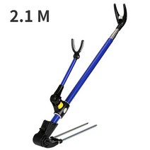 낚시 좌대 거치대 민물 1.7m/2.1m/2.4m 텔레스코픽 낚싯대 브래킷 랙 폴 스탠드 홀더 조절 가능한 미끄럼, 05 2.1M-Blue