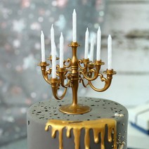 알리미스토리 샹들리에 촛대&초 세트 6종 색상, 1세트, 샹들리에_골드