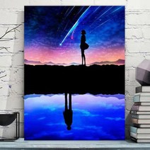 DIY 명화 그리기 너의 이름은 명장면 애니 굿즈 유화 칠하기 색칠 공부 피포 페인팅, 40x50 블랙 테두리 + E + 단독