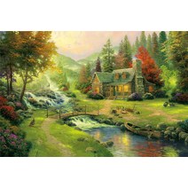 1000피스퍼즐 명화퍼즐 3d입체퍼즐 원피스퍼즐 퍼즐10000피스 입체퍼즐 공룡퍼즐, 딥 퍼플 작은 다리 흐르는 물 1000 조각, 단일사이즈
