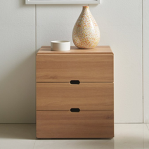 리오 3단 서랍장 미니 수납장 모던 가구, 아카시아