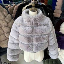여성 모피 코트 모피 자른 인조 코트와 재킷 여성용 푹신한 탑 겨울 여우