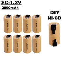 충전 임팩 전동 드라이버 드릴 배터리 신제품 SC 니켈 카드뮴 배터리 1.2V 2800mah 용접 벨트 포함 공구의 셀 교체에 적합, 8pcs