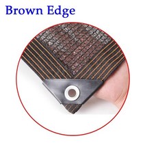 햇빛가리개 60% 차양 4 핀 검은 색 그물 HDPE 자외선 방지 정원 식물 창고 캐노피 천막 지붕 단열 마당 자동차 커버, [29] 4m x 5m, [01] Brown Edge
