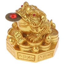 황 금 두꺼비 금전운 돈 들어오는 개업 선물 삼족 풍수 행운의 재산 중국어 개구리 동전 홈 오피스 장식 행운의 탁상 장식품, 지디스타일4