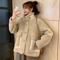 Lucyever-두껍고 따뜻한 캐주얼 턴다운 칼라 캐시미어 자켓 및 코트 여성용 신제품 겨울 2021