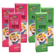 케이엠제약 뽀로로는 치카친구 안심치약 3~5세 사과향 + 딸기향, 80g, 3세트