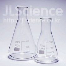 [JLS] PYREX Narrow Neck Erlenmeyer Flask 50ml~1L 파이렉스 삼각플라스크 강화유리삼각플라스크, 125ml