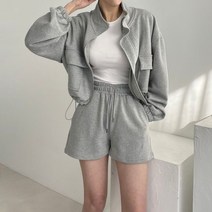 앵콜스제이 / 찐템 3단쭈리 데일리 하이넥 스트링 야상 집업