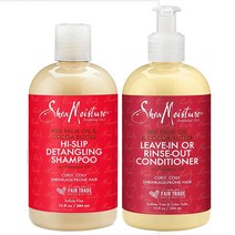 Shea Moisture 샴푸 및 컨디셔너 세트 레드 팜 오일 앤 코코아 버터 헹구거나 그대로 두세요. 각 382.7g(13.5온스)