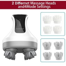 머리 마사지기 전동 모발관리기 두피 마사지기계 4d 자기 헤드 레드 블루 라이트 물리, USB 충전