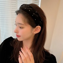 진주 머리띠 레트로 벨벳 헤어 밴드 케이트 미들턴