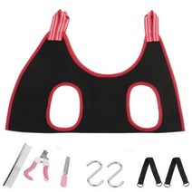 애견미용테이블 애완 동물 미용 해먹 손톱 트리밍 고양이 안티 스크래치, 수트 블랙2_3-7KG