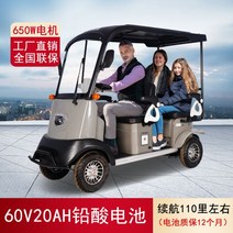 노인전동차 전동휠체어 스쿠터 노인스쿠터 작은 버스 X3 노인 4 륜 전기 이동성 배터리 자동차 픽업 드롭 명승지 관광, 整车：650瓦电机+60伏20安铅酸电_60V