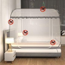 더블도어 원터치 대형 사각 모기장 모기 해충차단 침대 텐트 방충망, 대형사각모기장1.5M