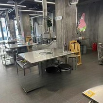고기집 드럼통 테이블 업소용 고기 식탁 포차 식당 홀 깡통, 120x80스테인레스테이블