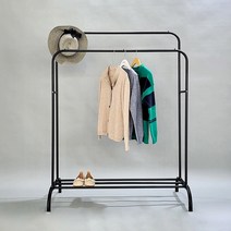 베르니 이동식 더블행거 수납행거 옷걸이행거 원룸행거 철제행거 블랙행거
