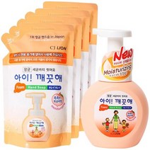 아이깨끗해 유아 손 세정제 복숭아향 본품 250ml 1개+ 리필 200ml x4 세트, 5세트