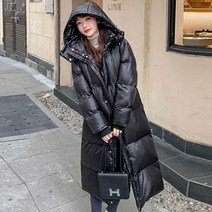 캠핑 롱패딩 여행 여성롱후드보세패딩 직장인겨울패딩선물 후드롱패딩블랙롱패딩 패딩 깔끔한패딩검정후드