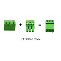 PCB 단자 15EDG 3.81mm 용접 암수 쌍 플러그 스트레이트 직각 핀 전체 세트, 01 15EDGKV Straight_12 13P