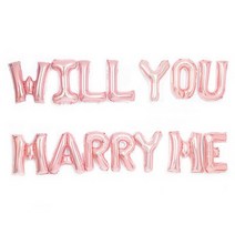 메세지 은박풍선 세트 청혼 WILLYOUMARRYME 로즈골드.파티쇼