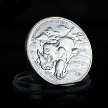기념주화 Rhinoceros 디자인 은화 기념 주화 야생 동물 보호 선물 수집