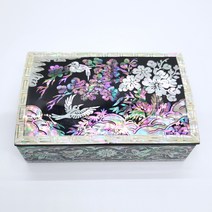 한국 전통 자개 나전칠기 명함함(소) 매화 참새 보석함 부모님 승진 선물 기념품 외국 답례품