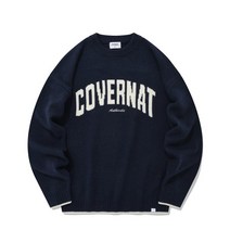 [국내매장정품] 커버낫 아치 로고 크루넥 니트 네이비